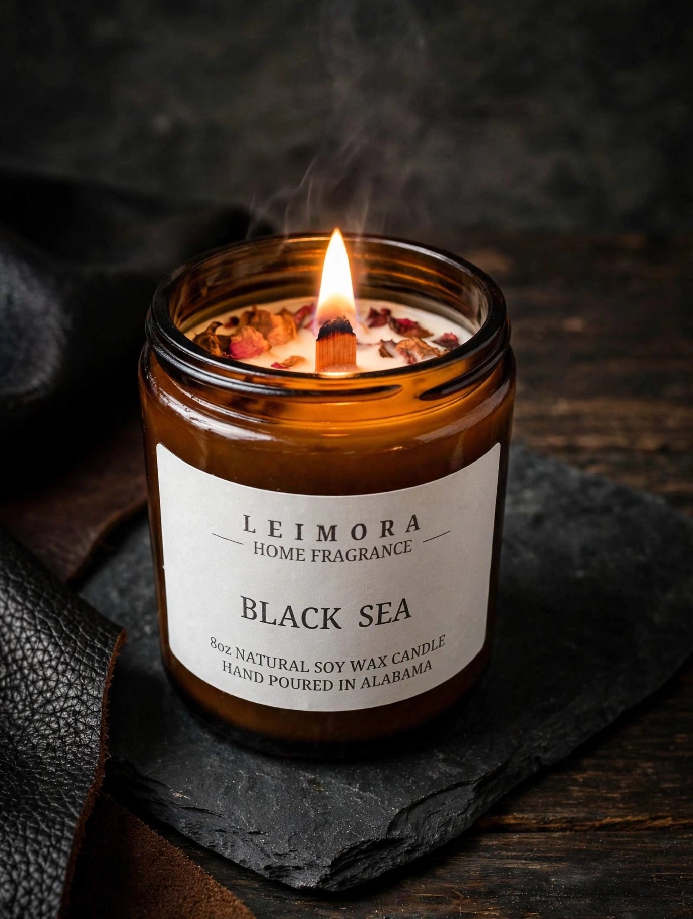 Black Sea Luxury Soy Candle – Fresh Marine & Dark Musk Scent