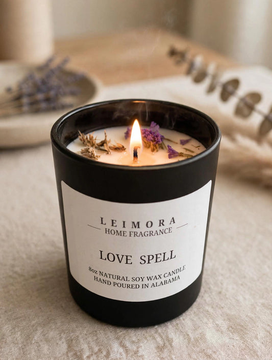 Love Spell Luxury Soy Candle – Sweet Floral & Fruity Scent