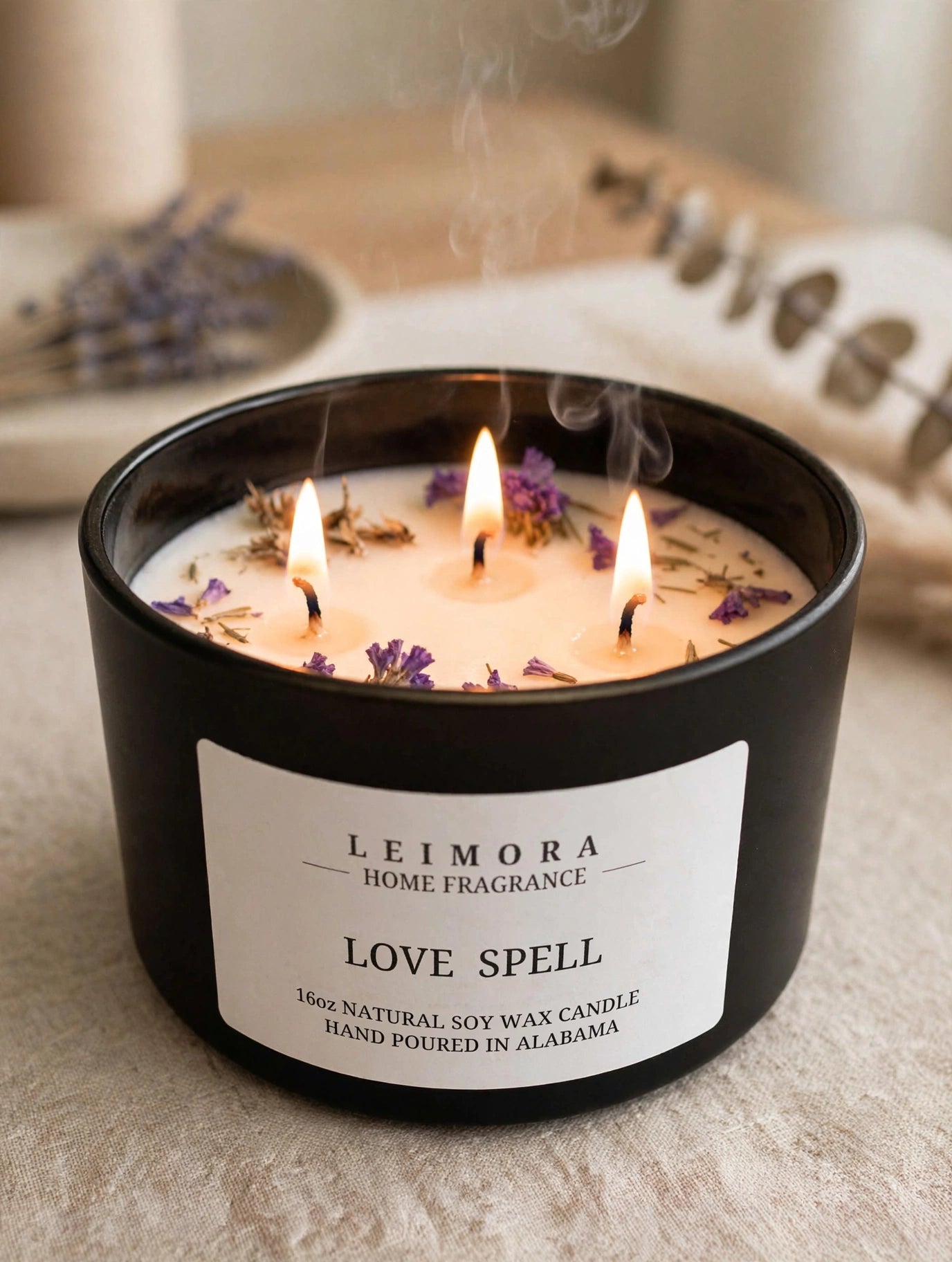 Love Spell Luxury Soy Candle – Sweet Floral & Fruity Scent